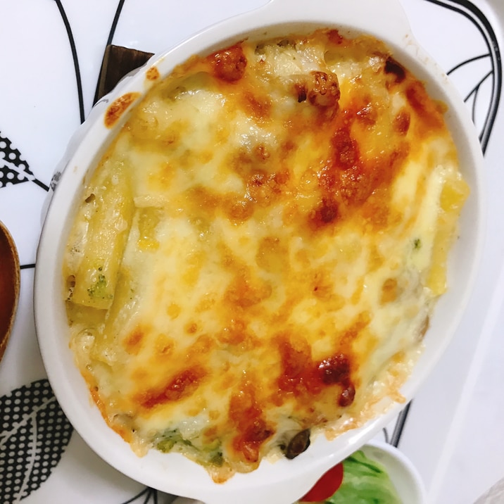 生クリームが決め手 マカロニチキングラタン レシピ 作り方 By Cooking Mama0419 楽天レシピ